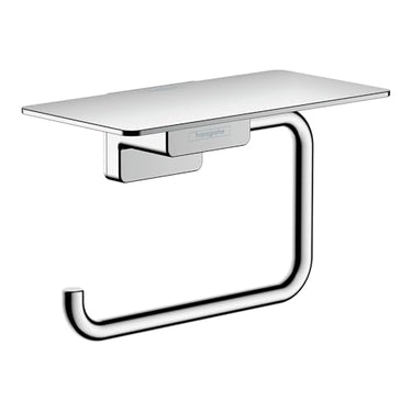 hansgrohe Toilettenpapierhalter AddStoris, Klopapierhalter mit Ablage, Chrom, 1 Rolle im Sale